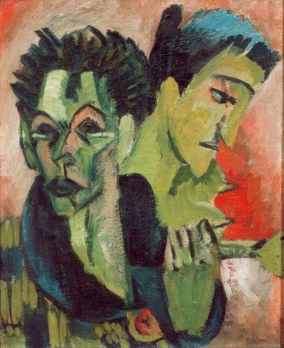 Self-Portrait with Girl by Ernst Ludwig Kirchner